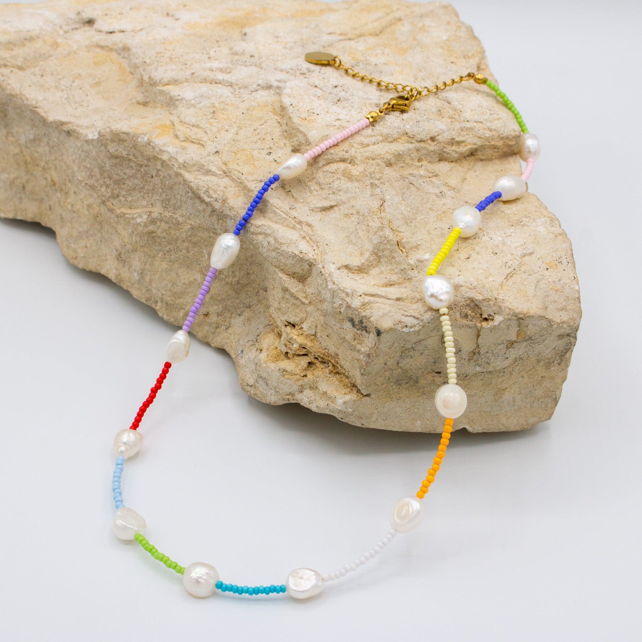 Colorful Pearl & Bead Necklace