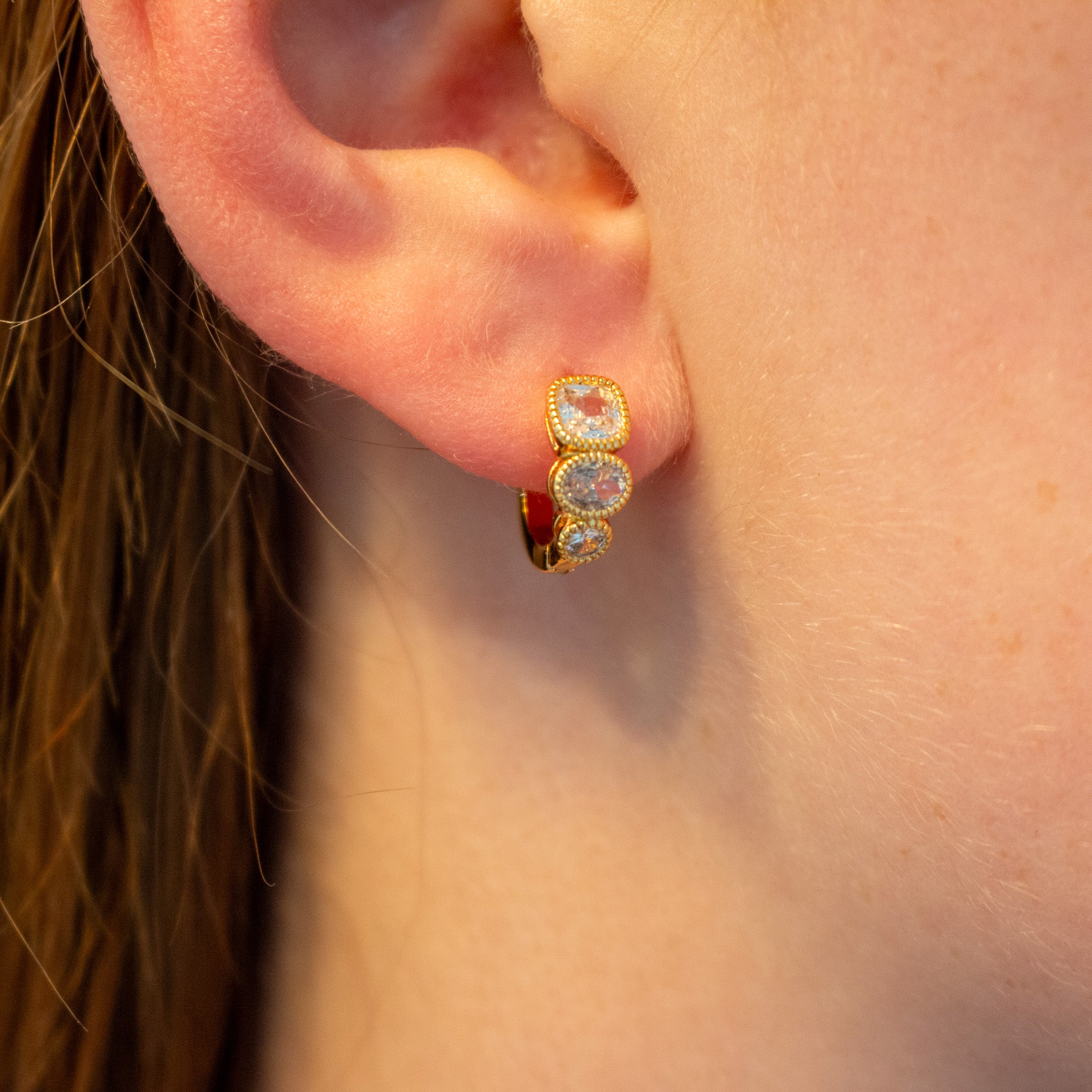 Dainty CZ Cube Huggies