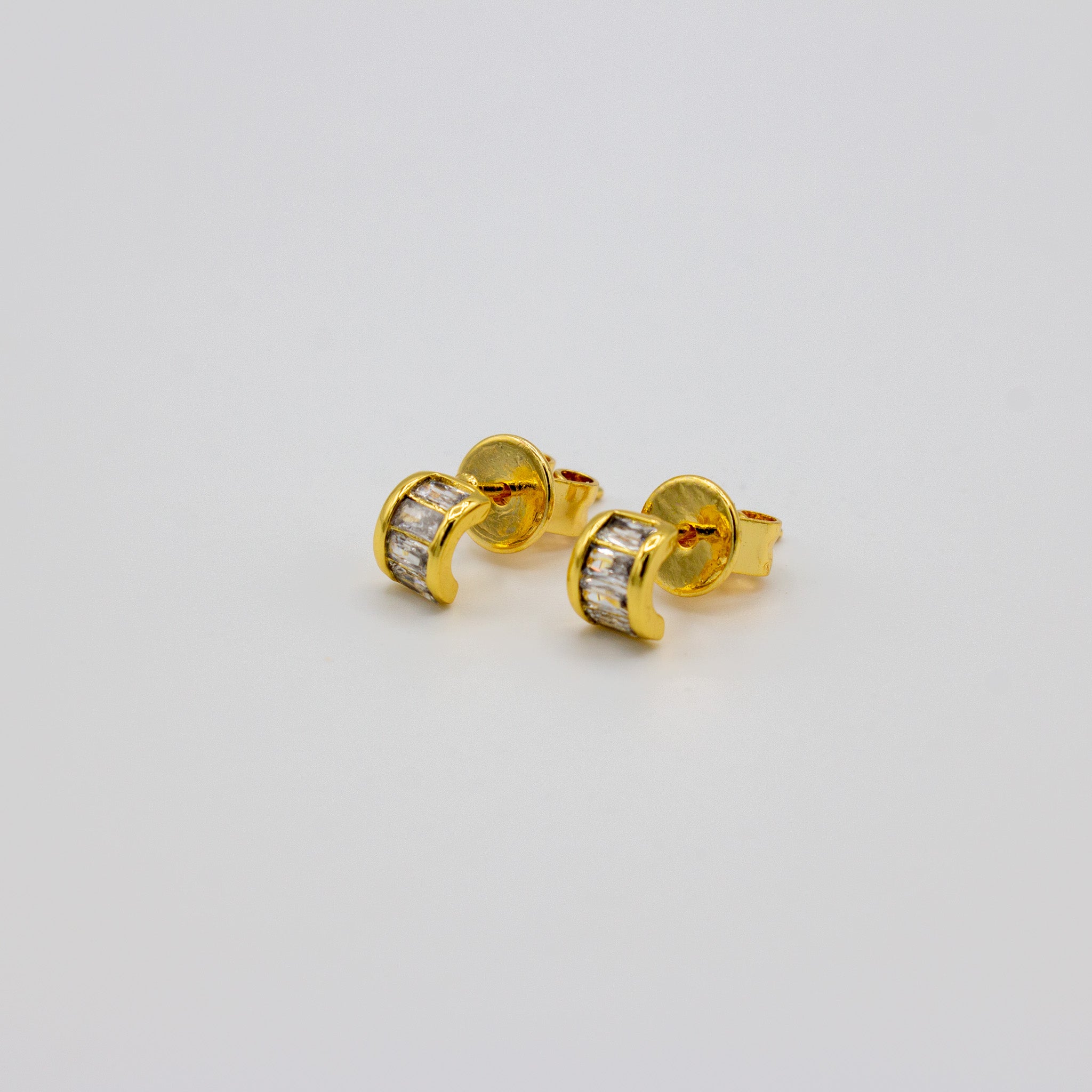 Baguette CZ Cube Studs
