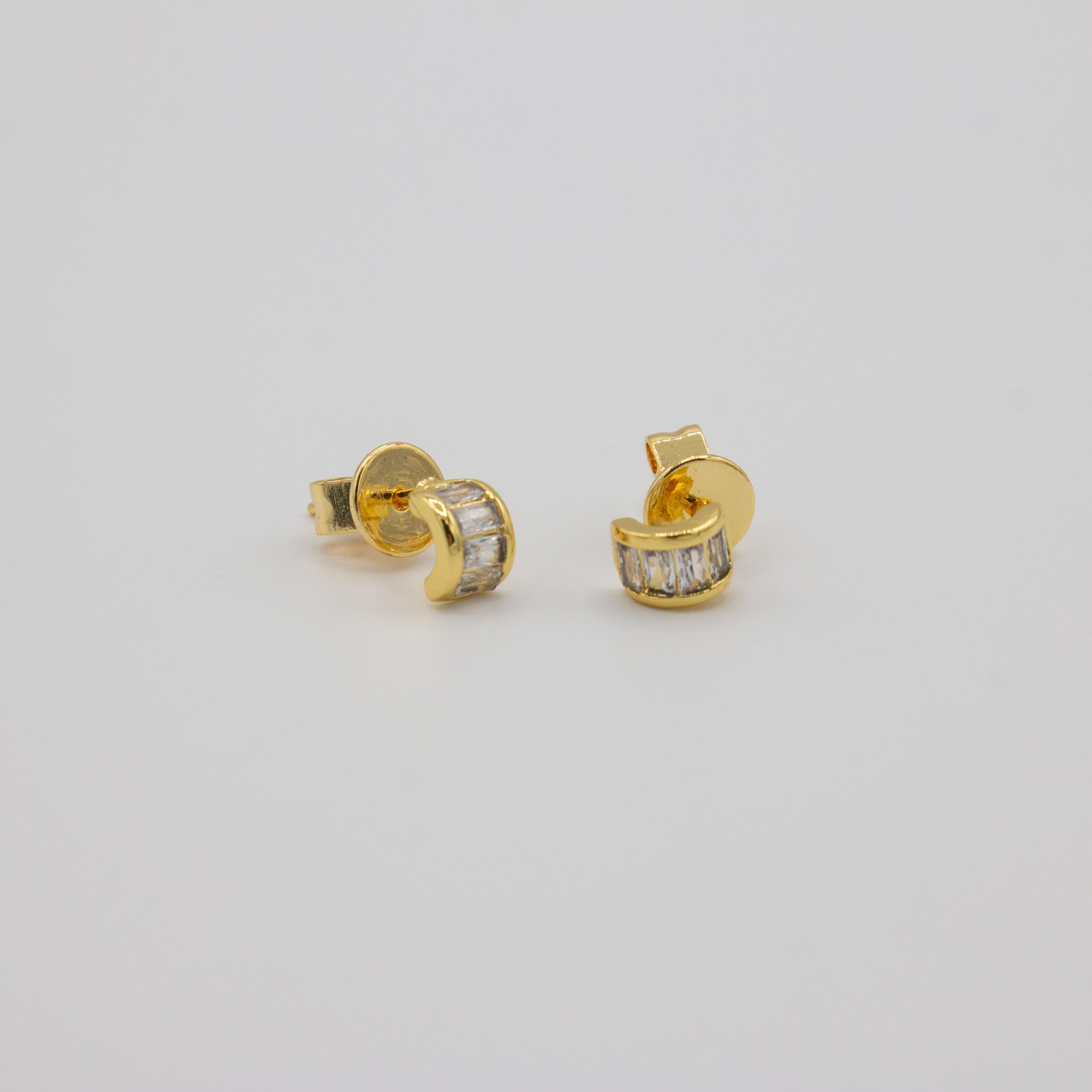 Baguette CZ Cube Studs