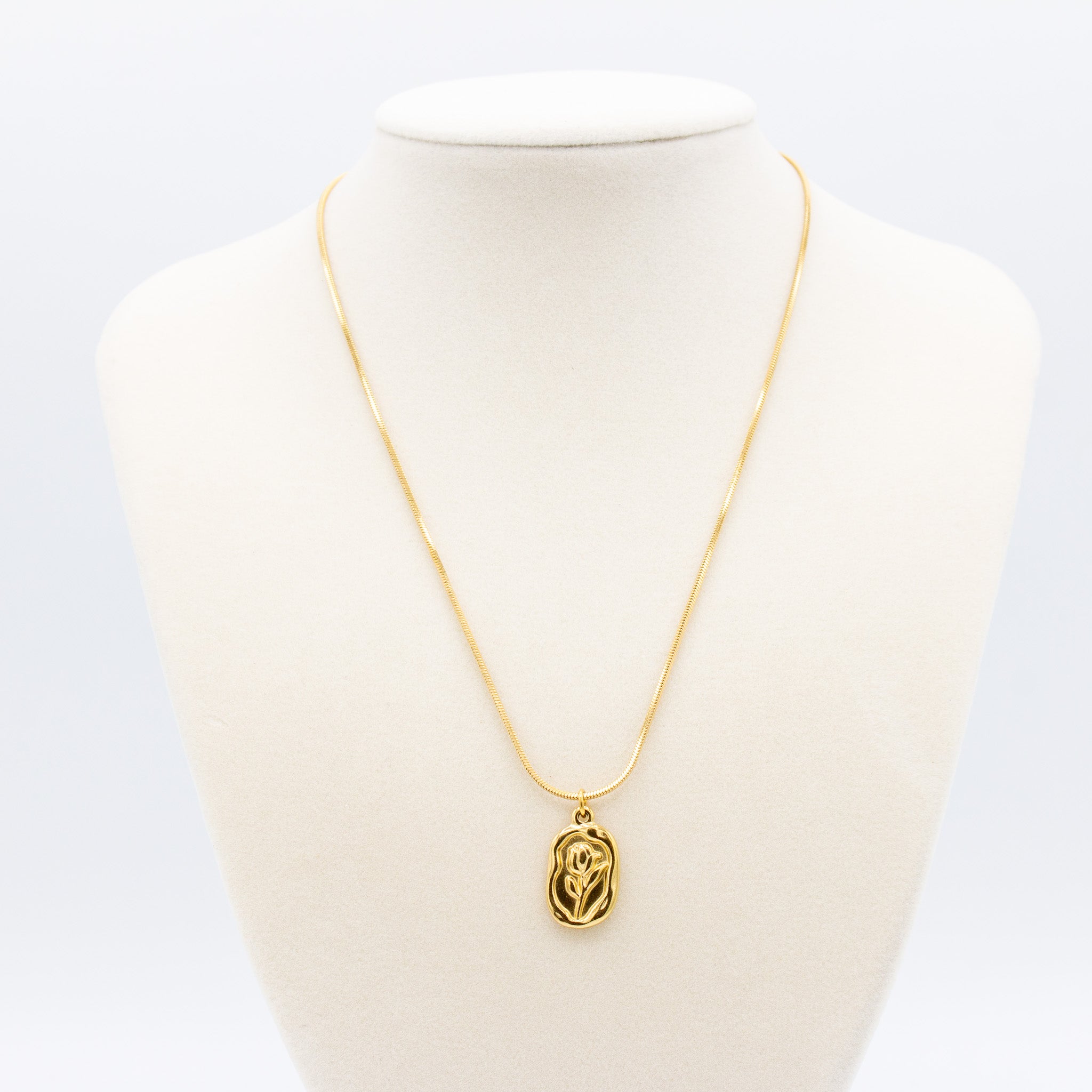 Embossed Golden Flower Pendant