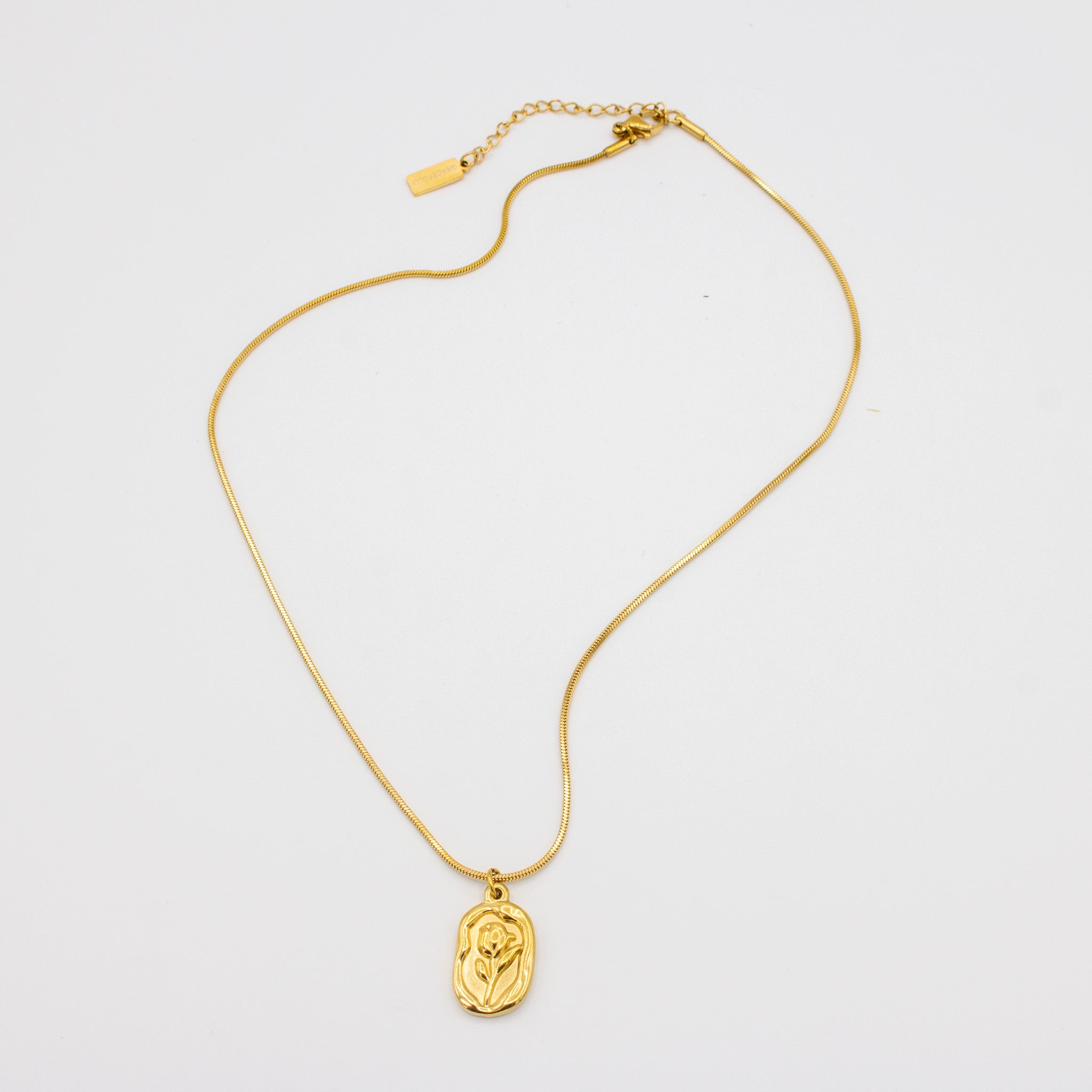 Embossed Golden Flower Pendant