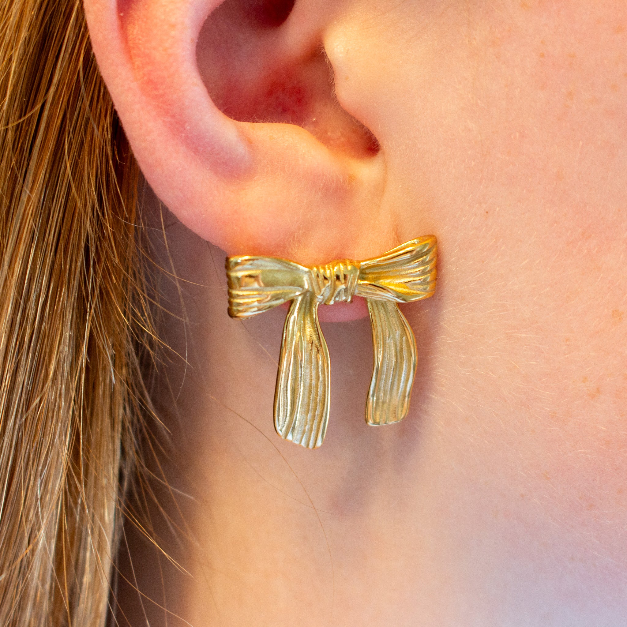 Golden Bow Earrings