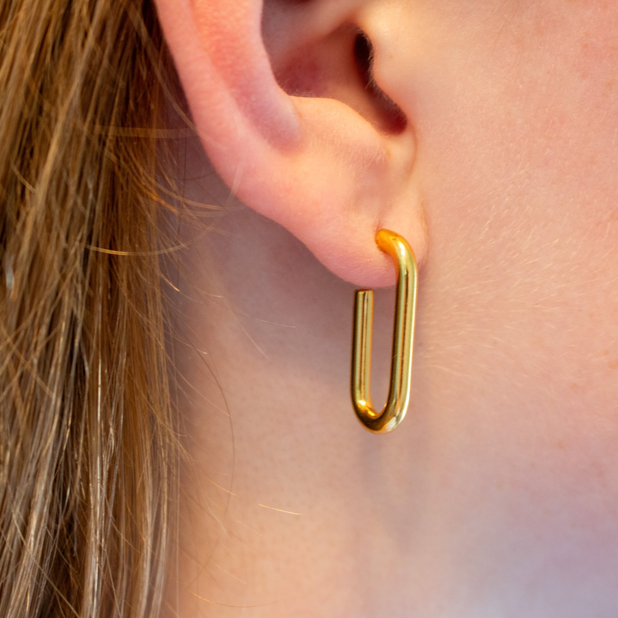 Golden Paperclip Earrings