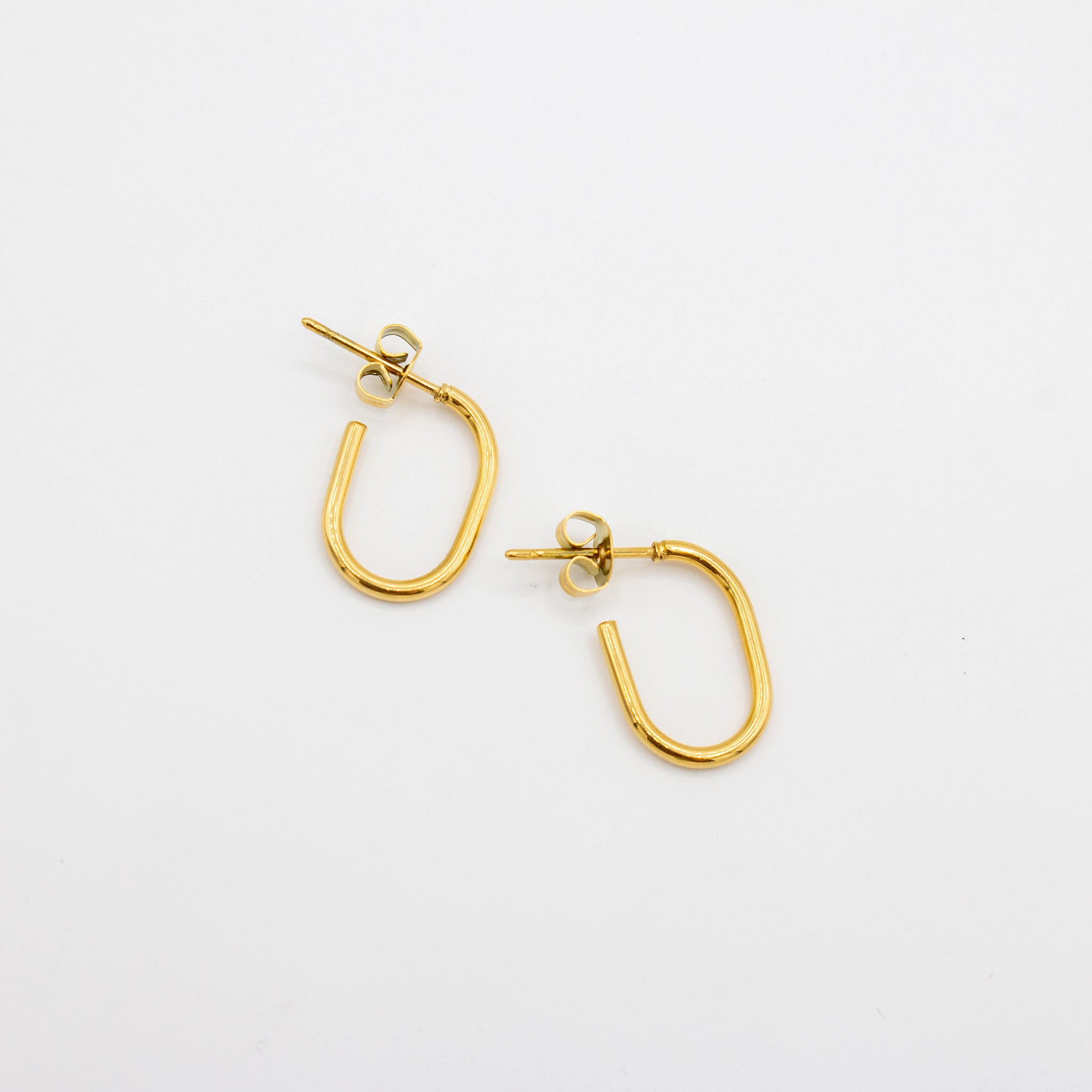 Golden Square Loop Earrings