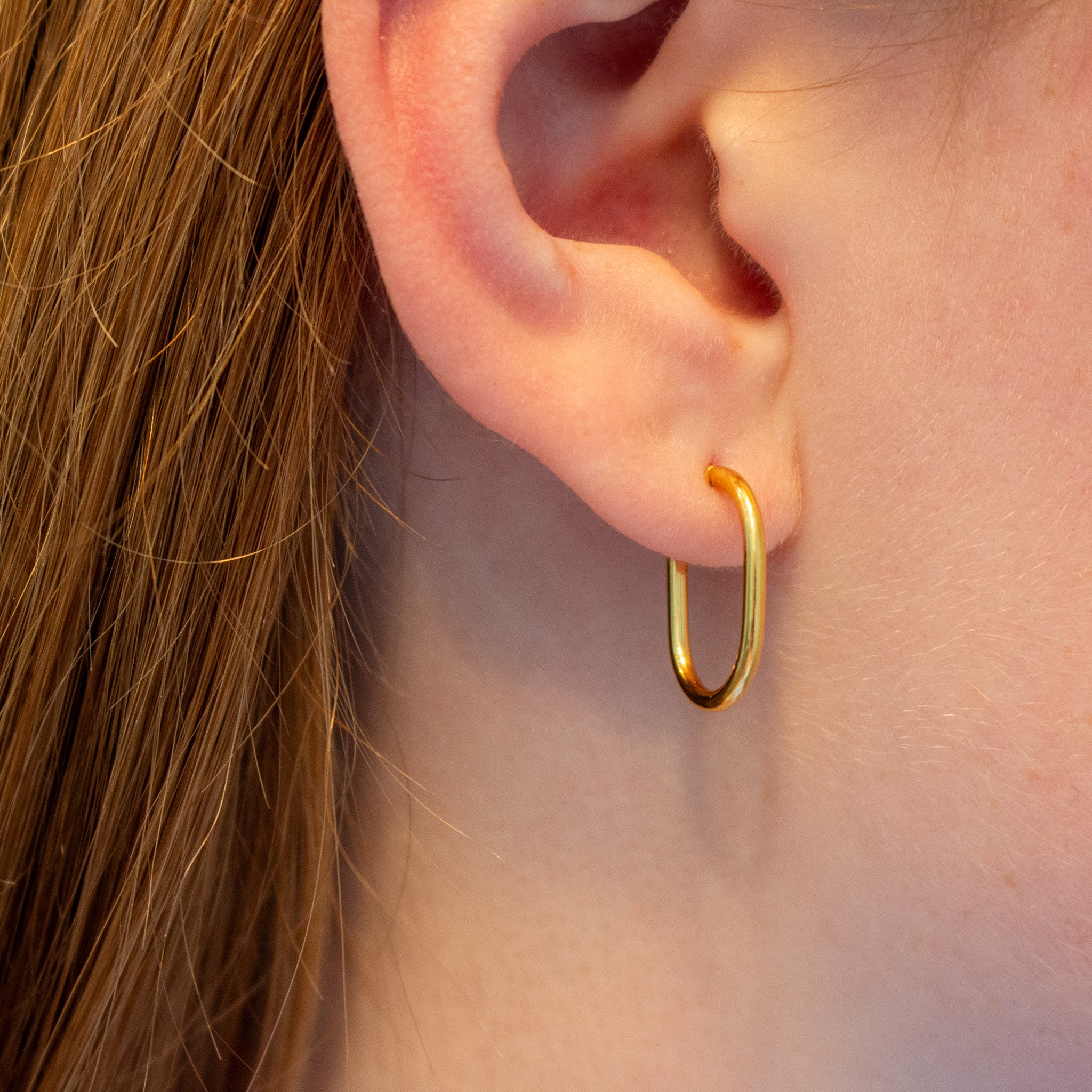 Golden Square Loop Earrings