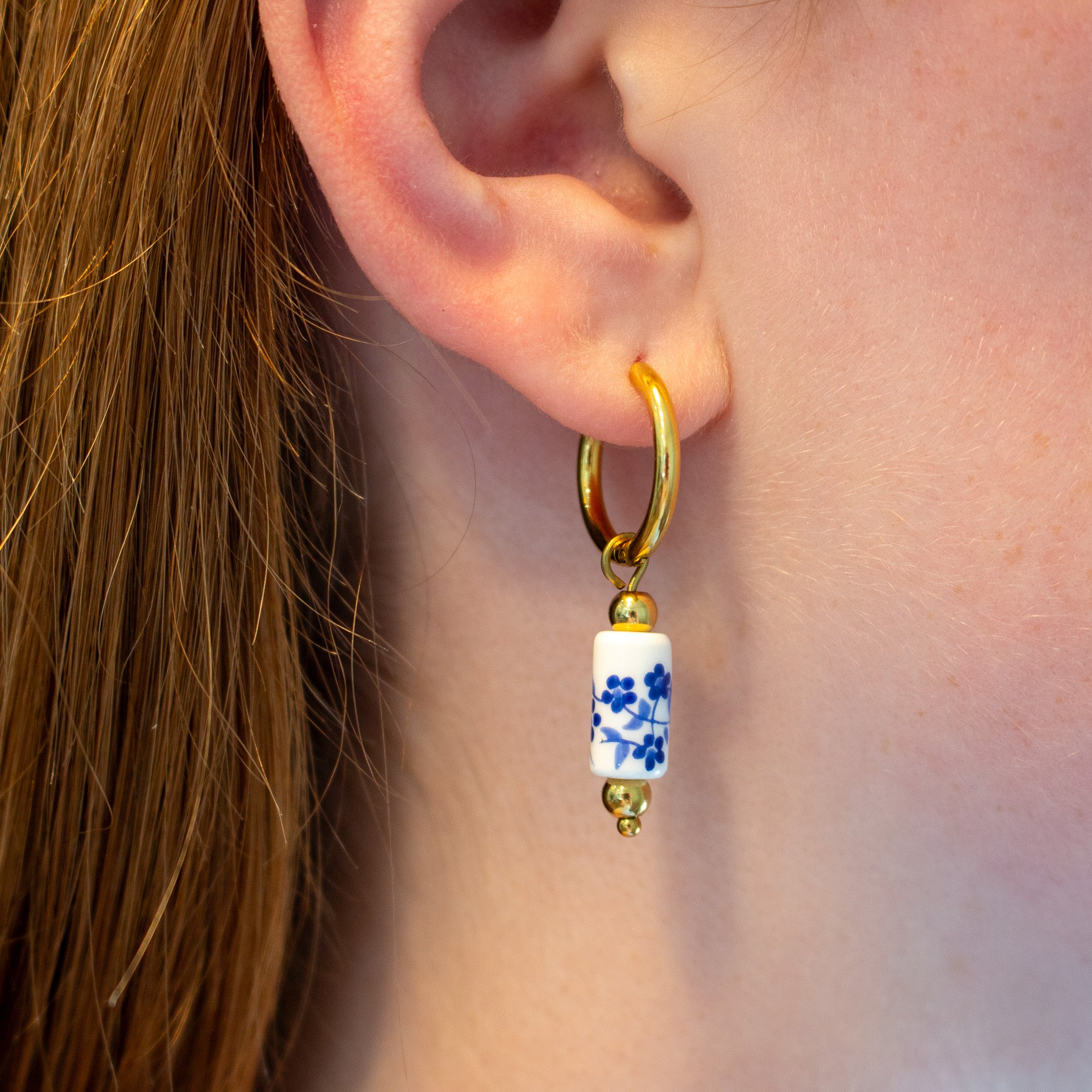 Blue Flower Dangle earrings