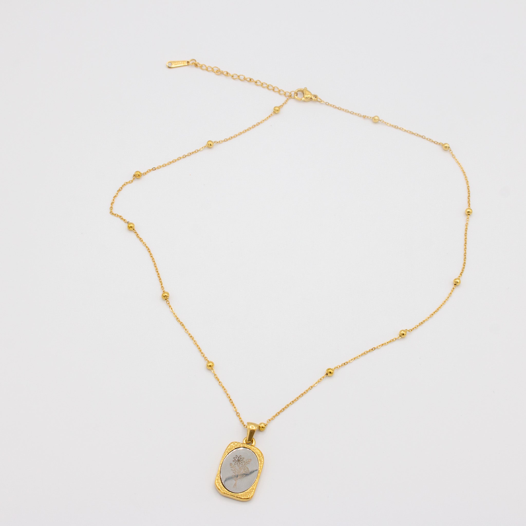 Engraved Flower Necklace