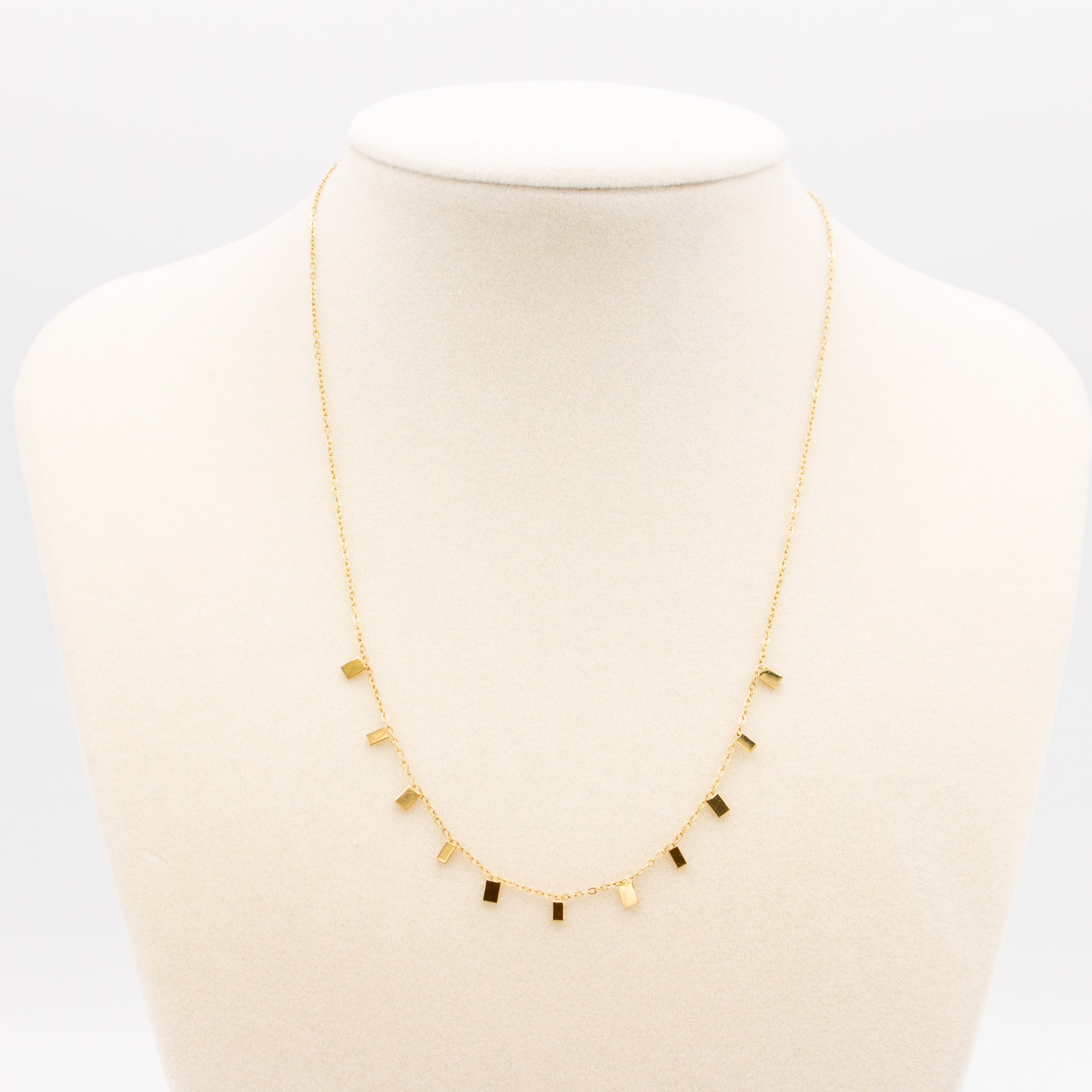 Gold Dainty Square Necklace