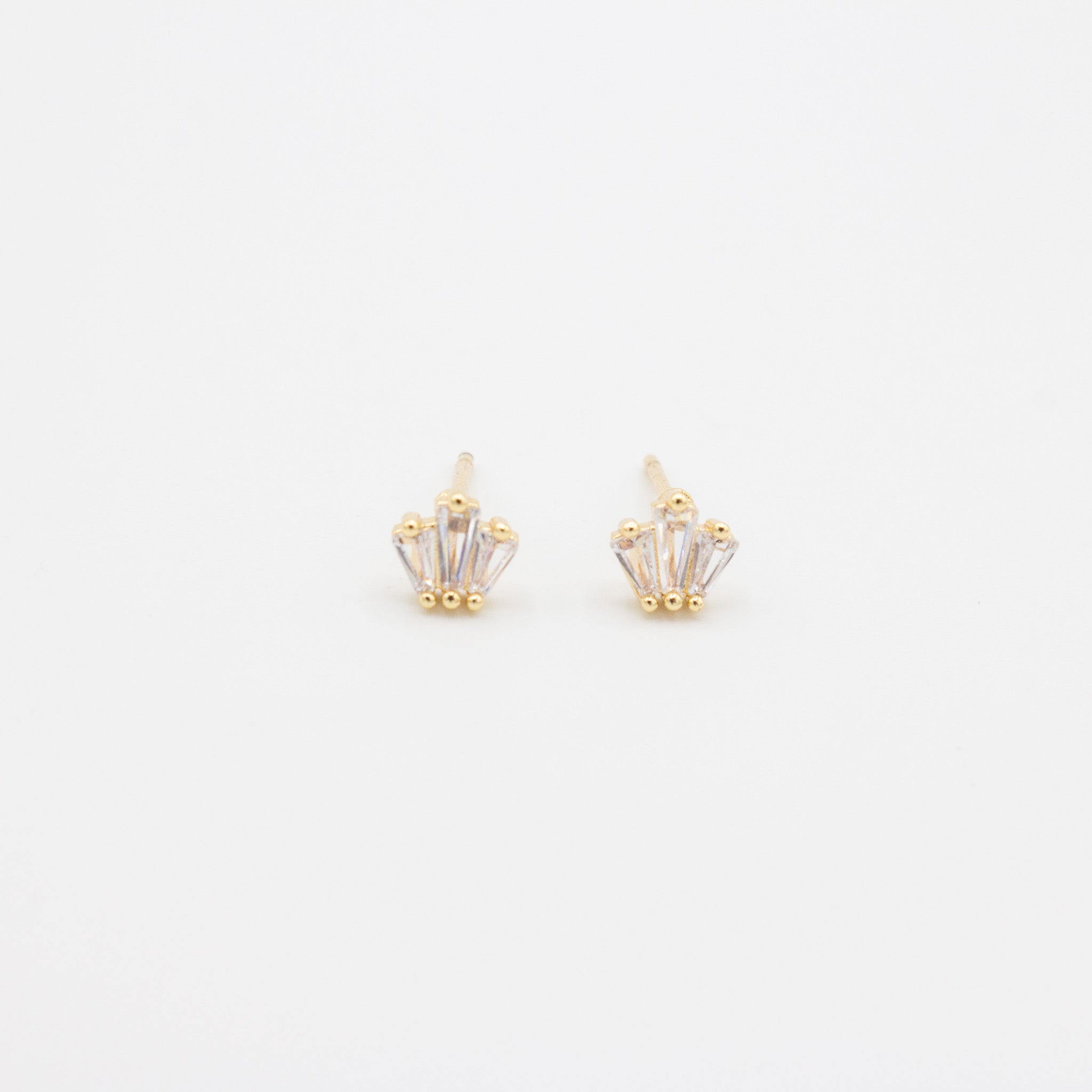 Triple Baguette Studs