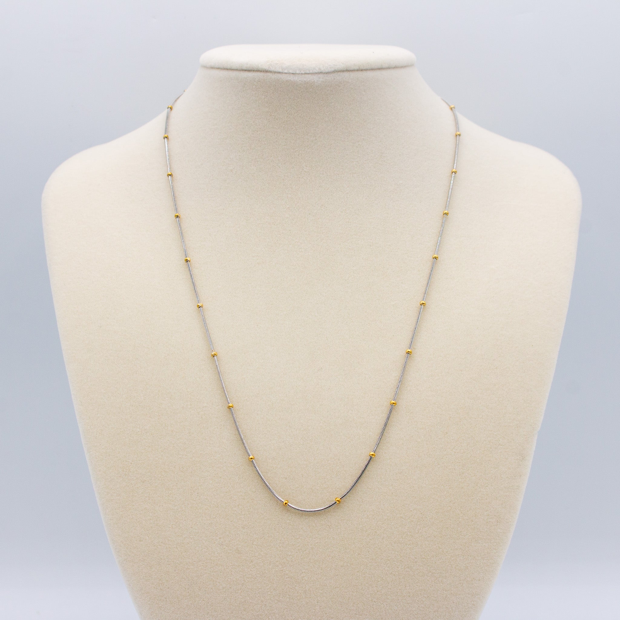Dainty Silver & Gold Beaded Chain