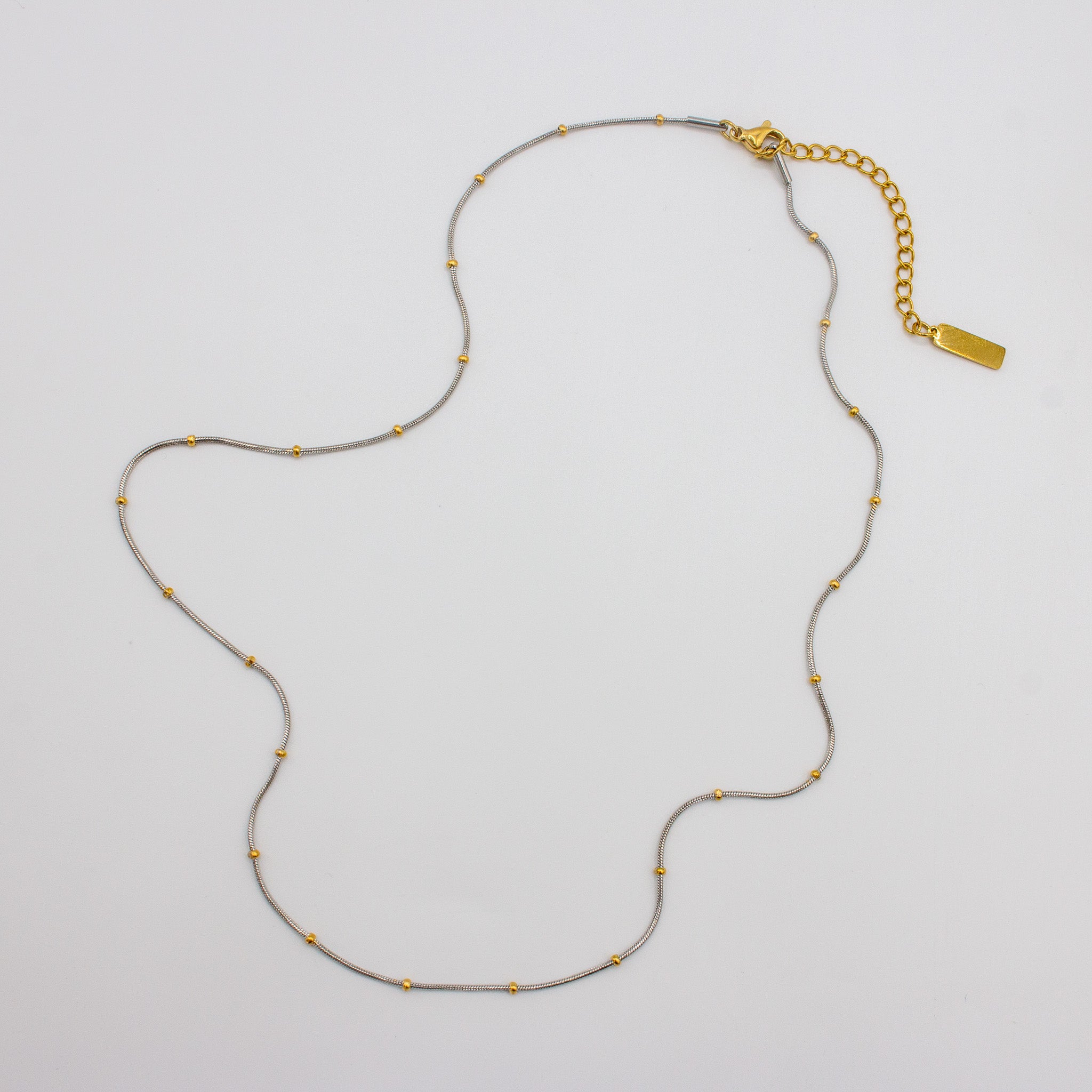 Dainty Silver & Gold Beaded Chain