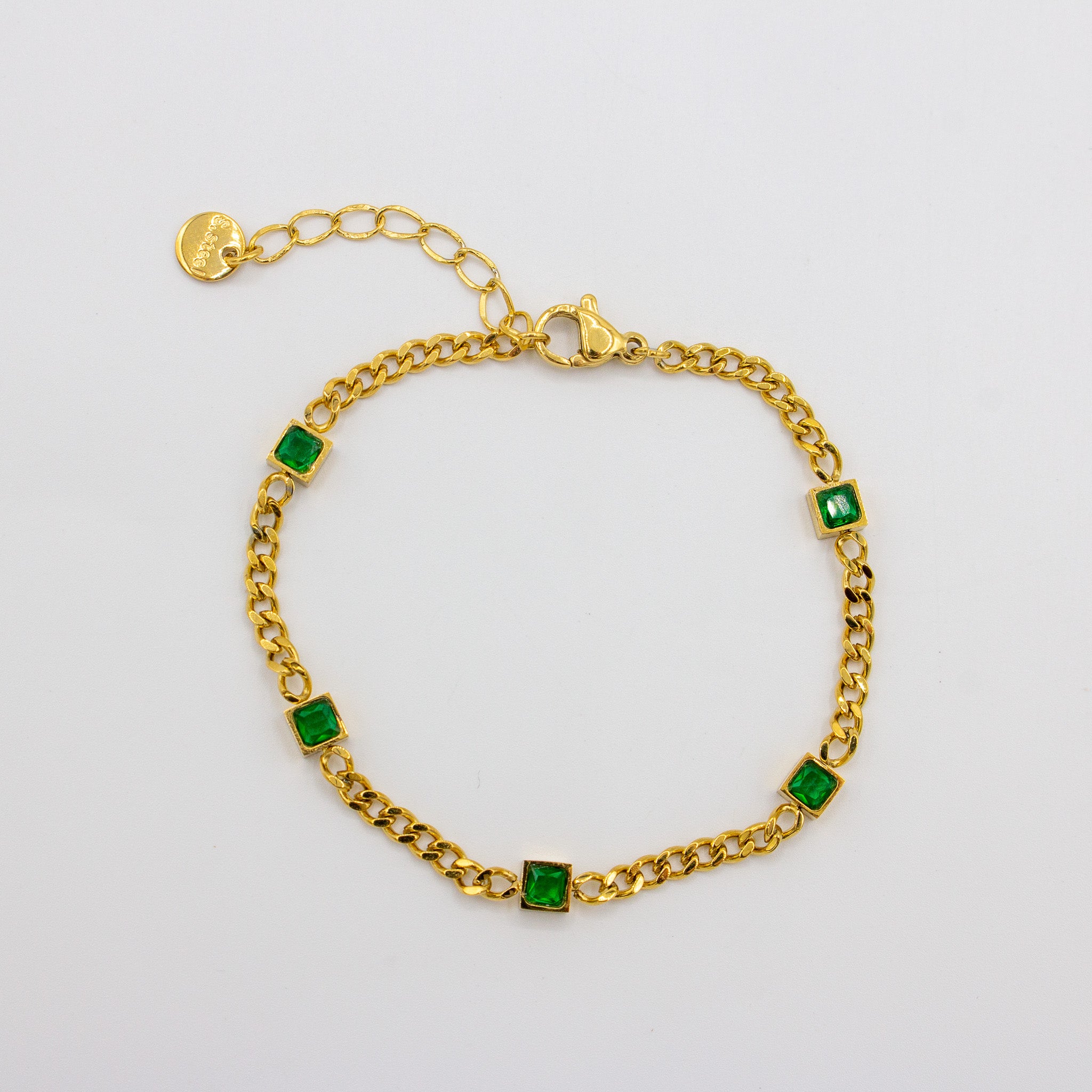 Emerald Square Cz Bracelet