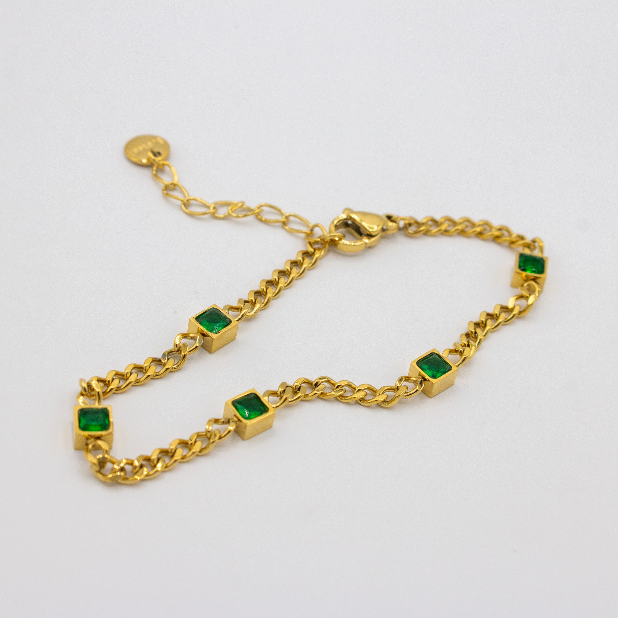 Emerald Square Cz Bracelet
