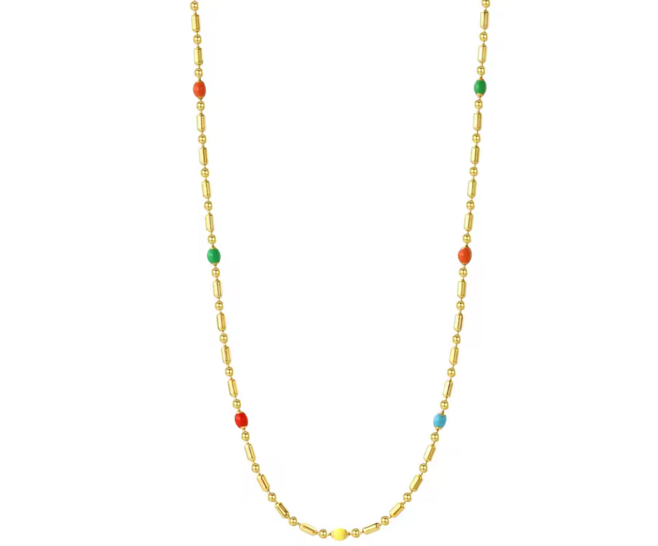 Dainty Colorful and Gold Necklace