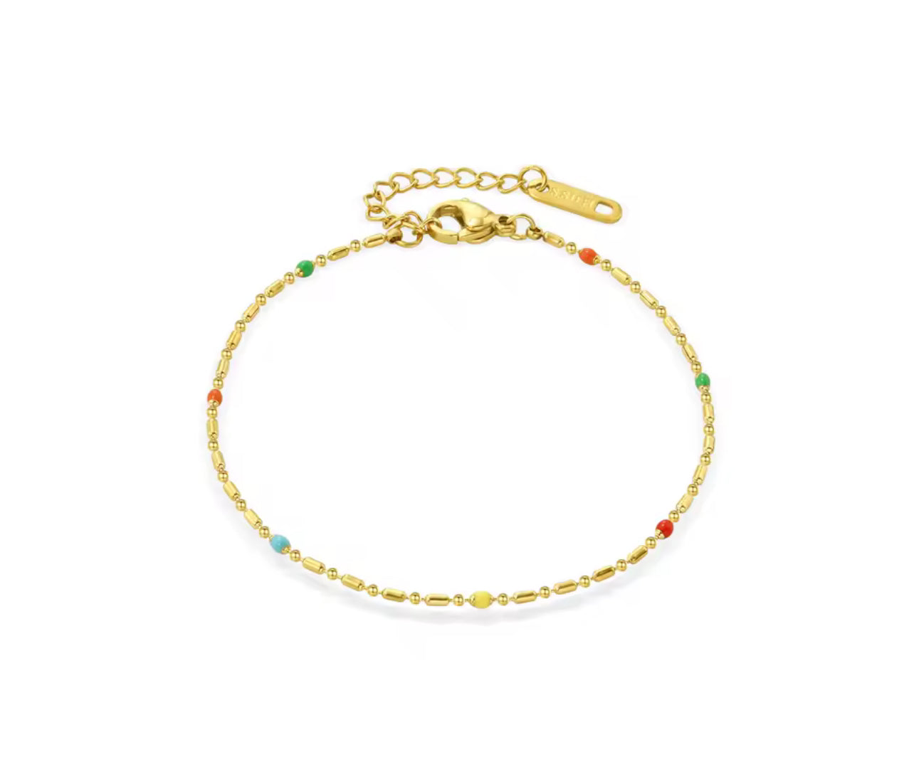 Dainty Colorful and Gold Bracelet