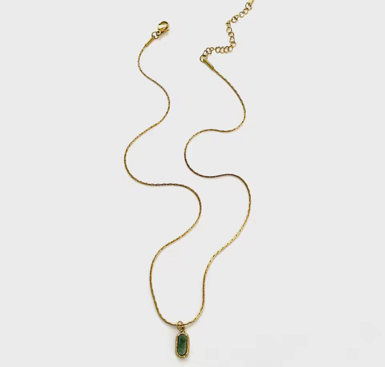 Oval Stone Set in Gold Necklace