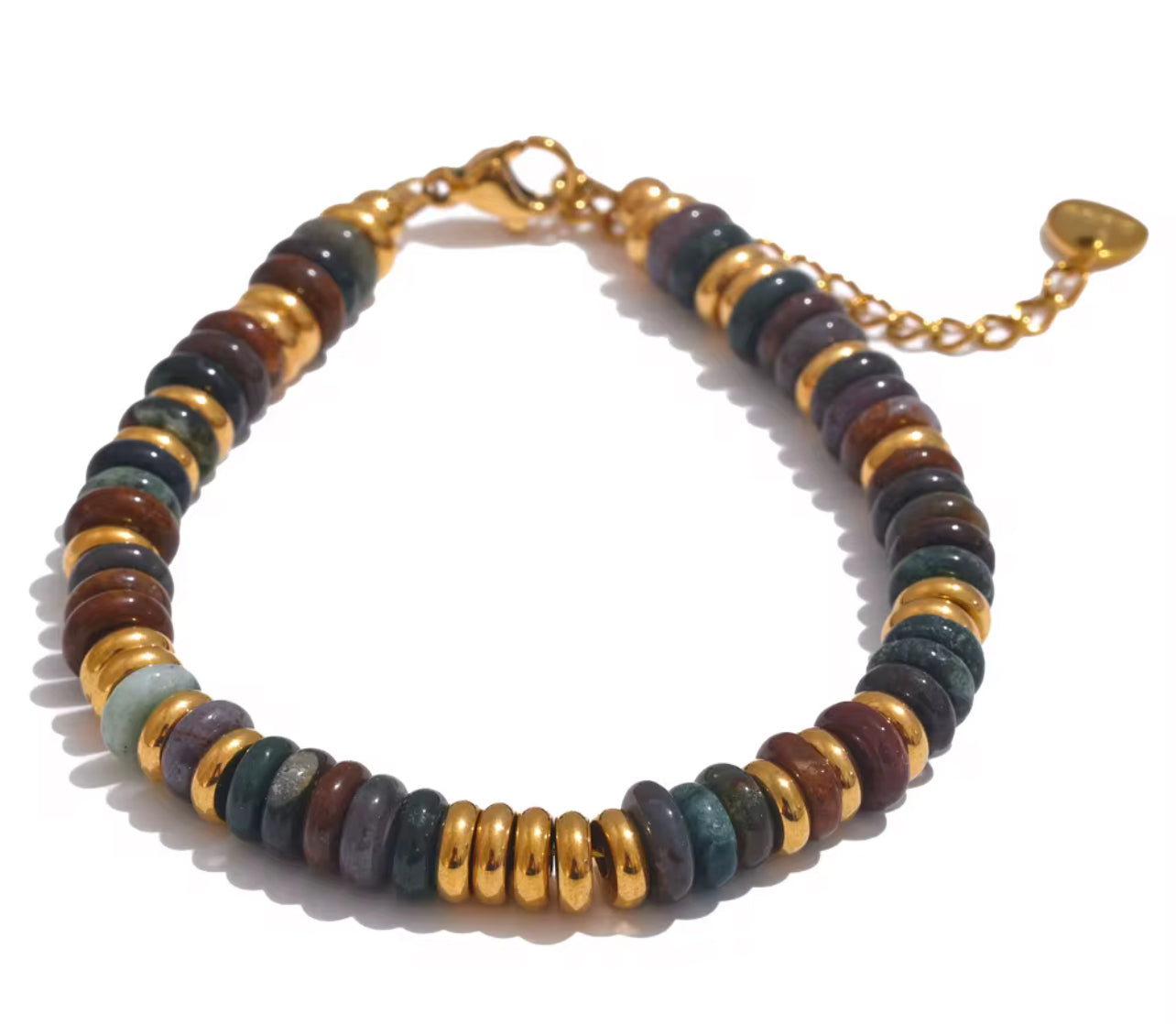 Navy and Gold Beaded Bracelet