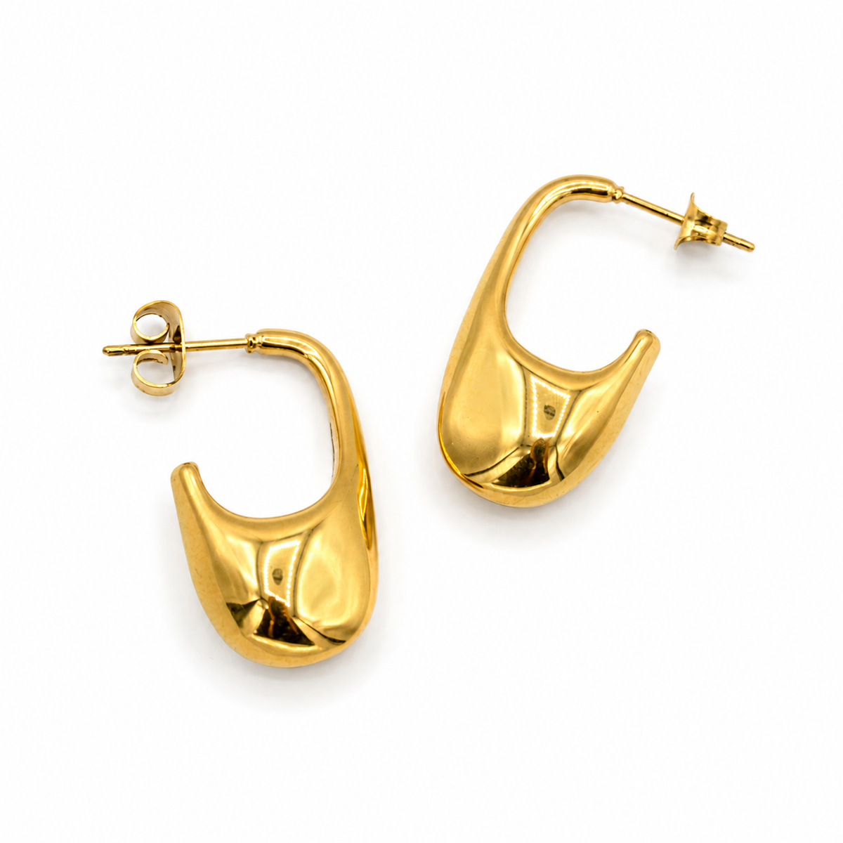 Open Oval Gold Earrings
