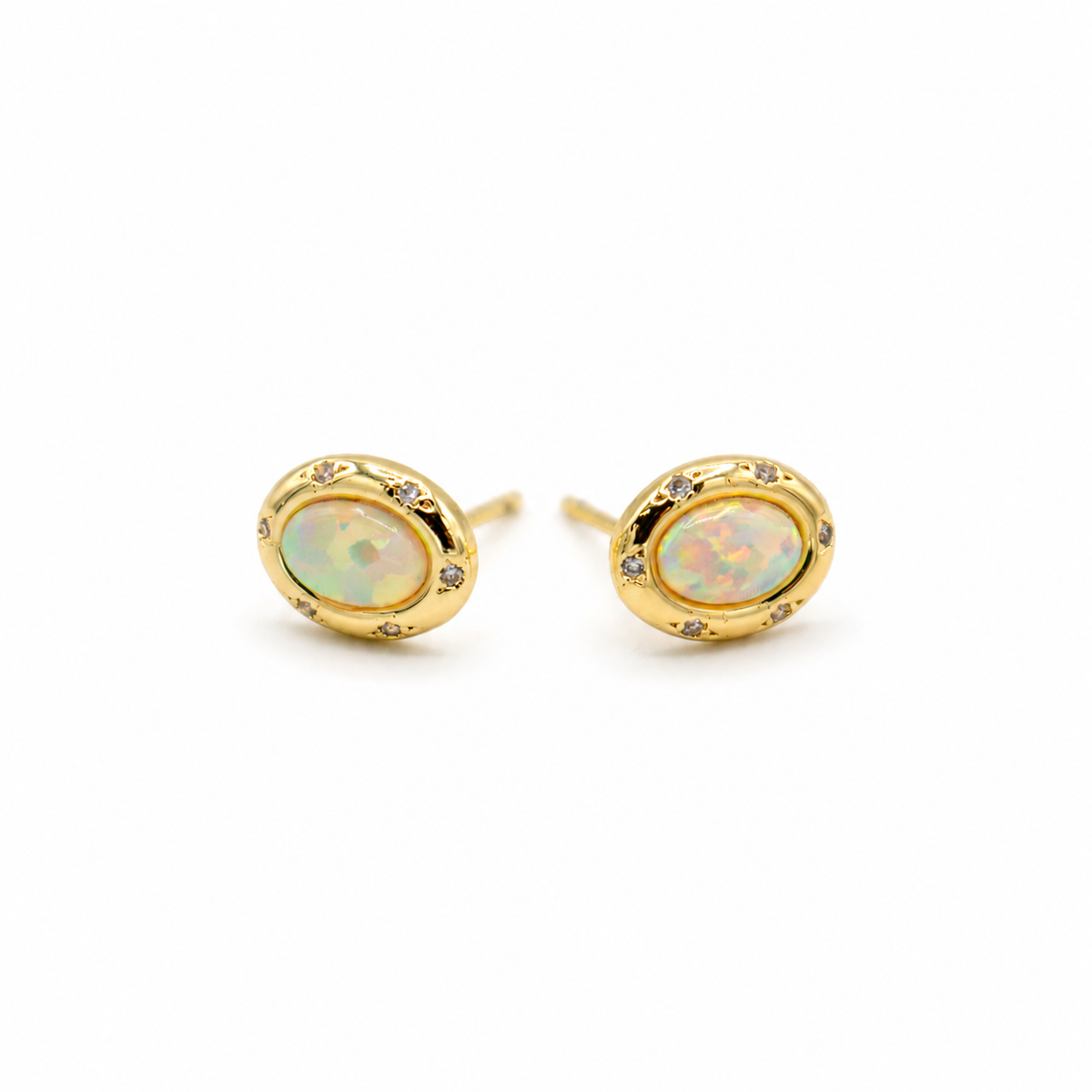 Oval Opal Gold Studs