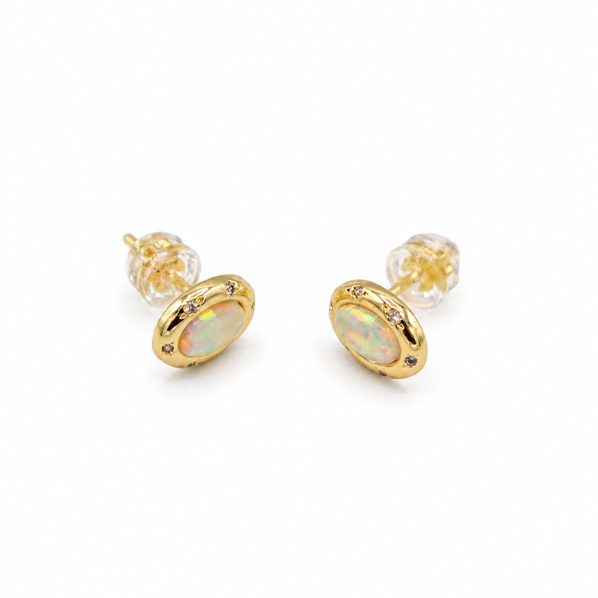 Oval Opal Gold Studs
