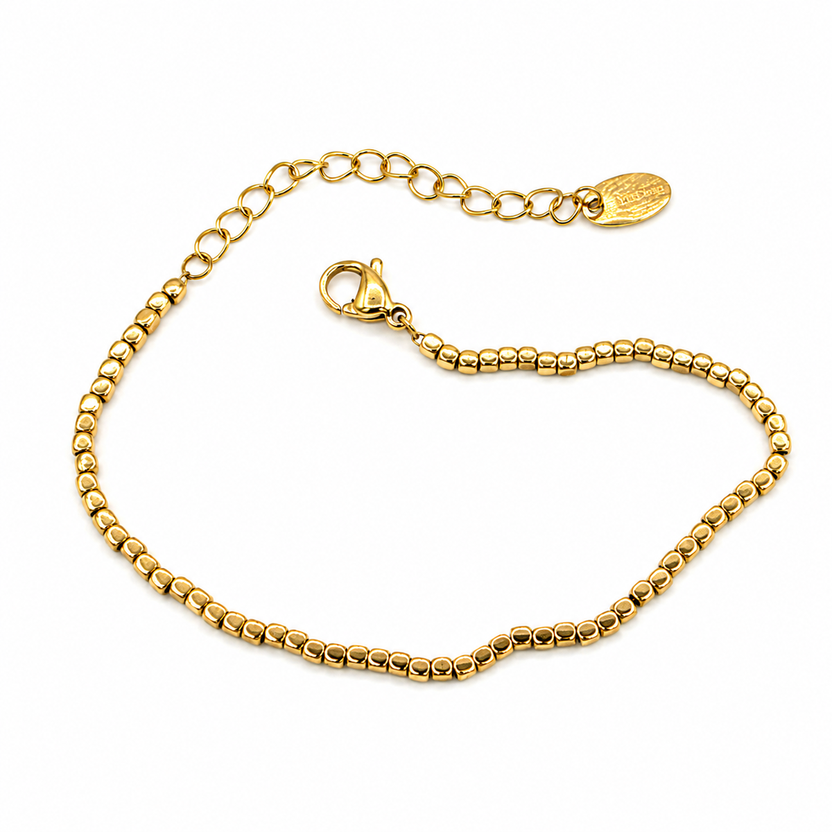 Square Bead Gold Bracelet