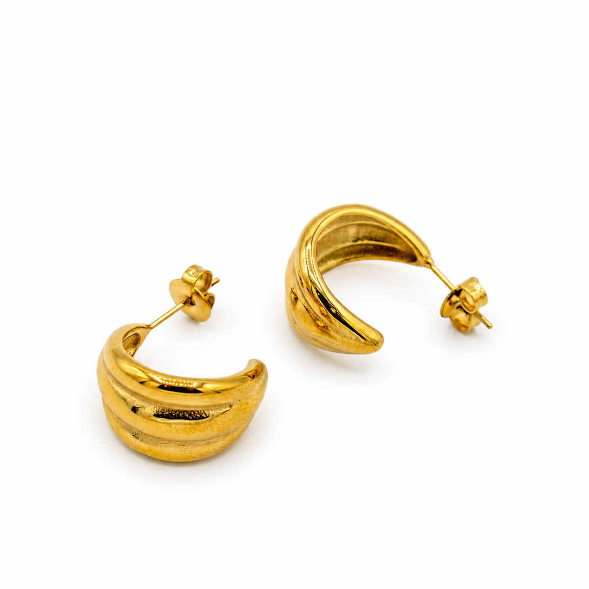 Triple Band Gold Hoops