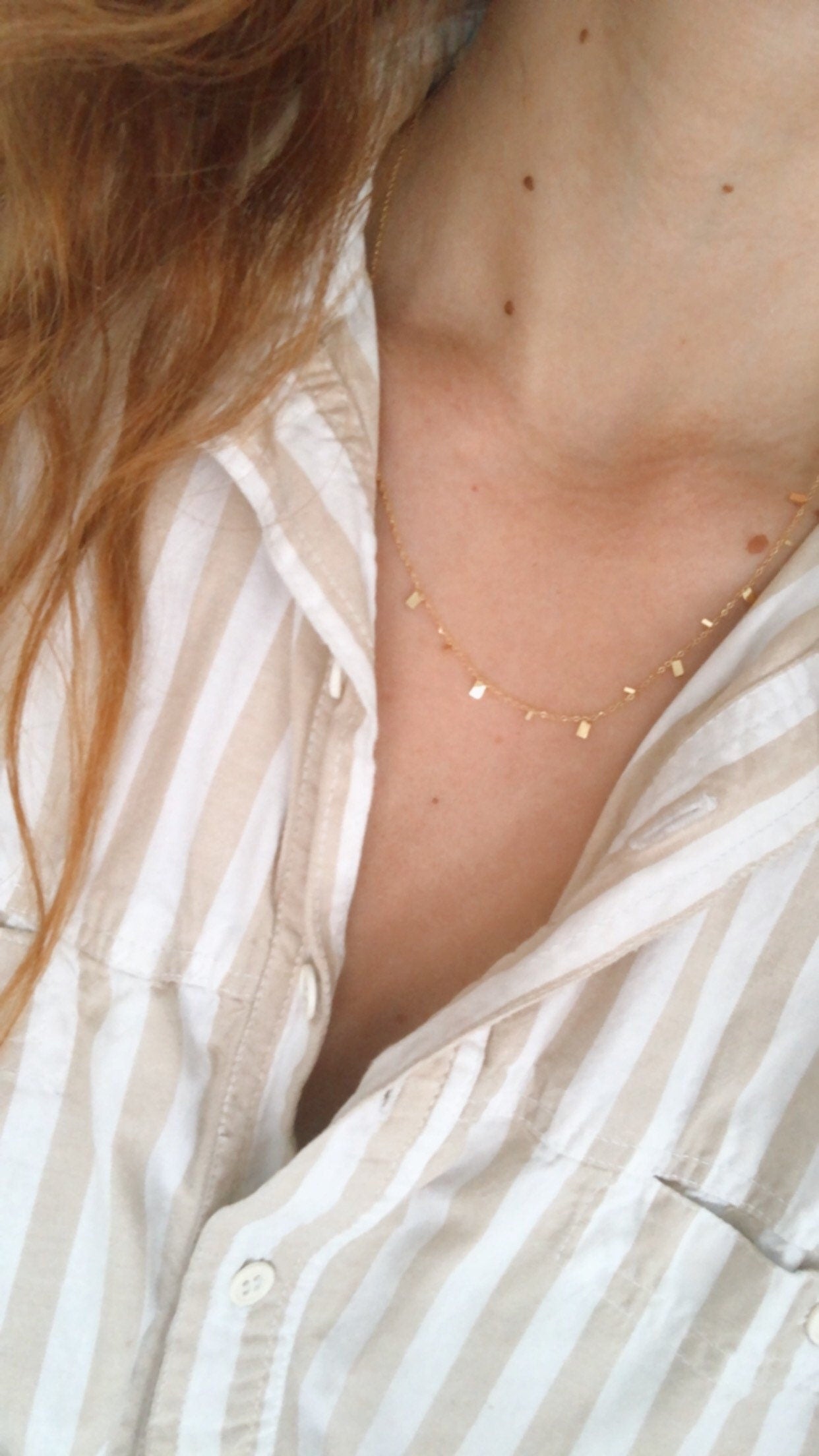 Gold Dainty Square Necklace