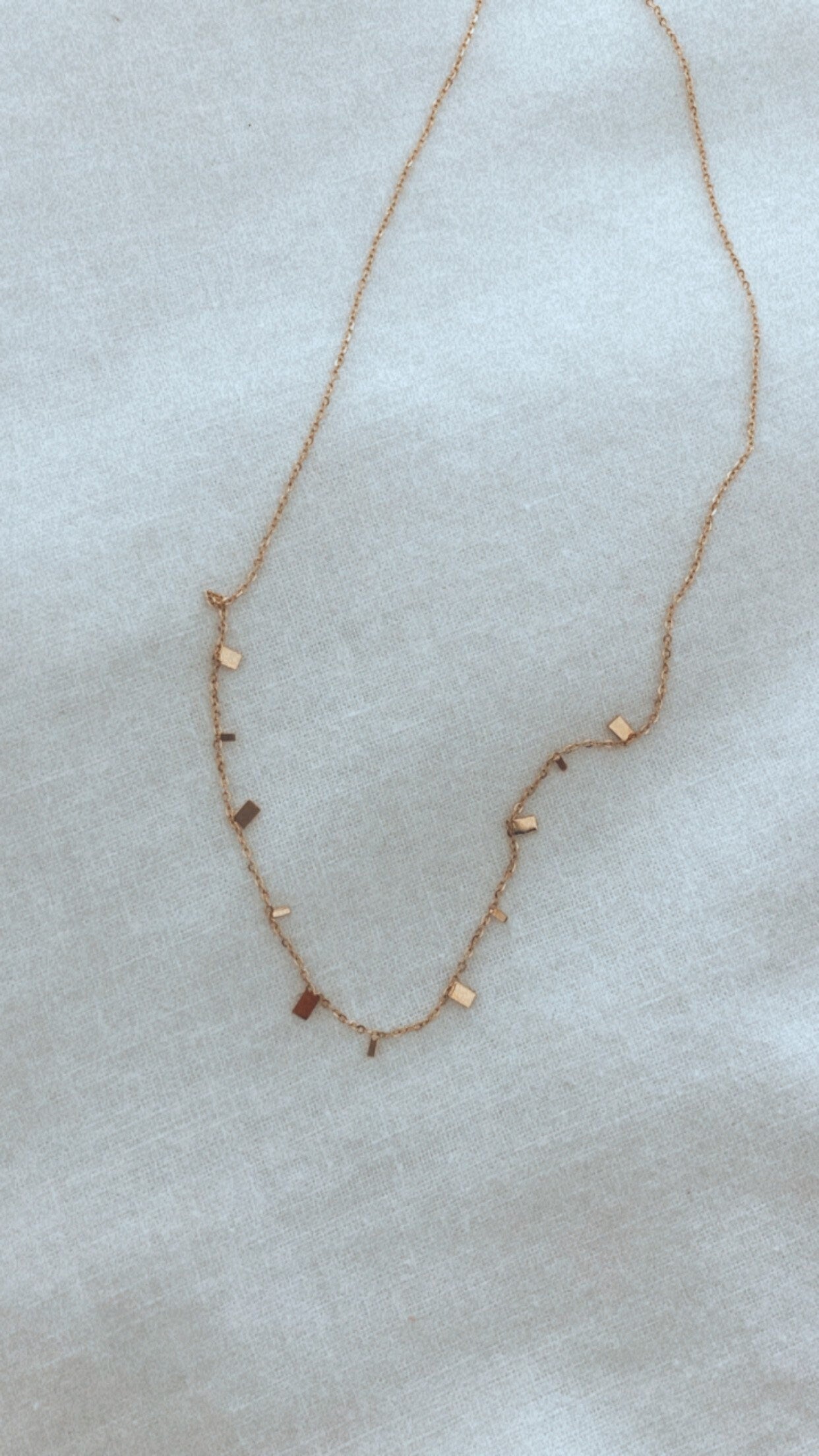 Gold Dainty Square Necklace