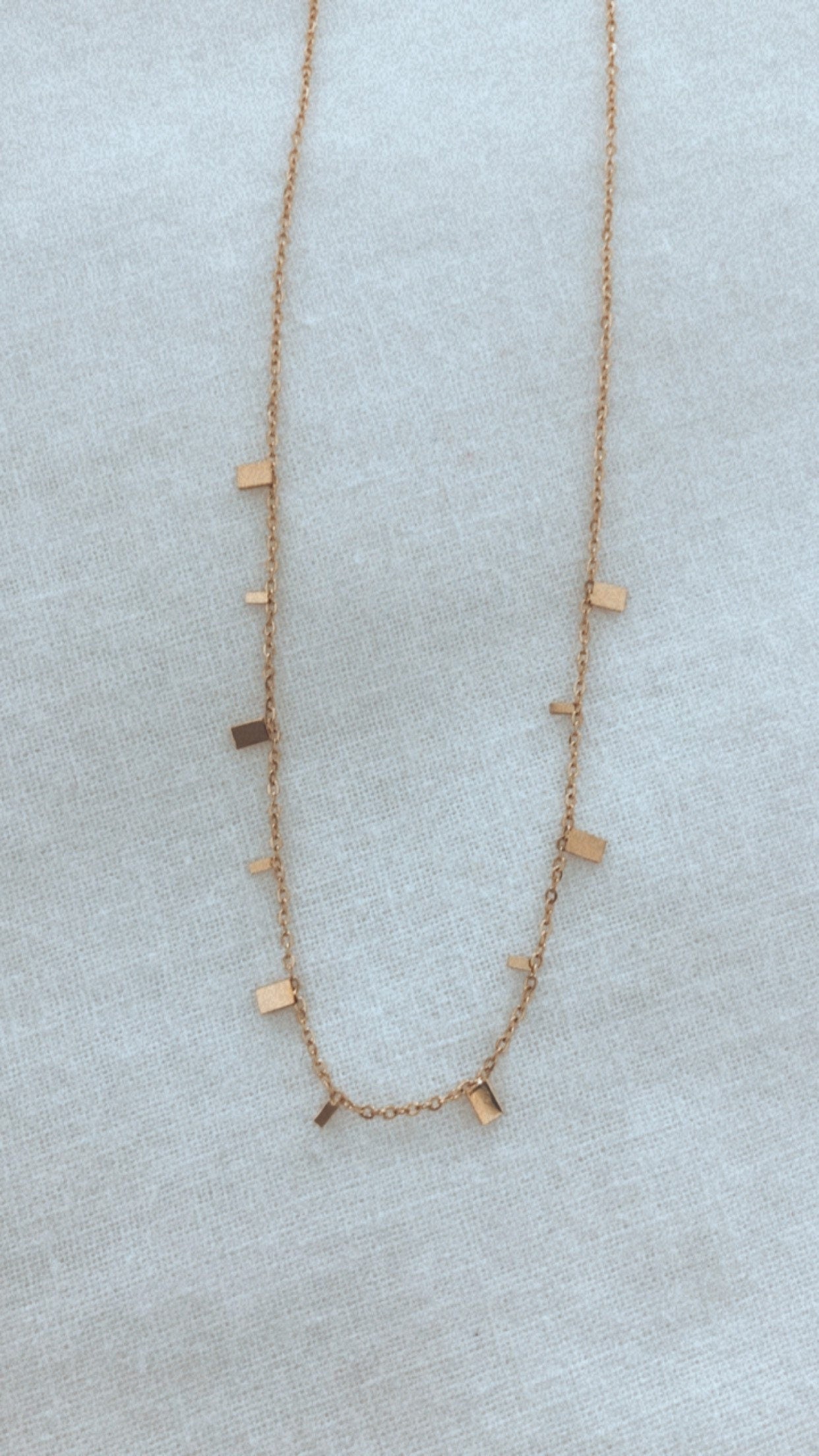 Gold Dainty Square Necklace